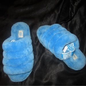 Women’s Ugg Blue Fluff Slipper Slides